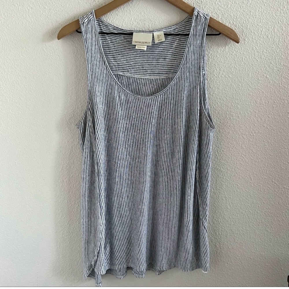 Cynthia Rowley Blue and White Striped Tank Top